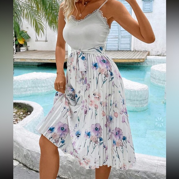 Celeste Boho Floral Print Midi Skirt